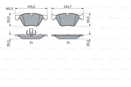 KLOCKI HAM./PRZ/ BMW 1 /E88/ 07- BOSCH 0986424621