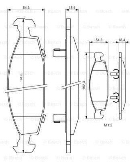 Комплект тормозных колодок из 4 шт. дисков BOSCH 0 986 424 666