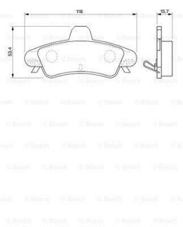 Комплект тормозных колодок, дисковый механизм BOSCH 0 986 424 744