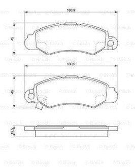 Комплект тормозных колодок, дисковый механизм BOSCH 0 986 424 804