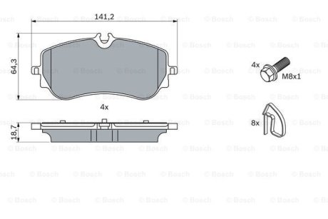 KLOCKI HAM. VW T. AMAROK/CRAFTER/GRAND CALIFORNIA 2,0-3,0 TDI 16- BOSCH 0986424875