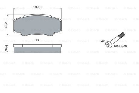 KLOCKI HAM. PEUGEOT BOXER 2.3 08- BOSCH 0986424876