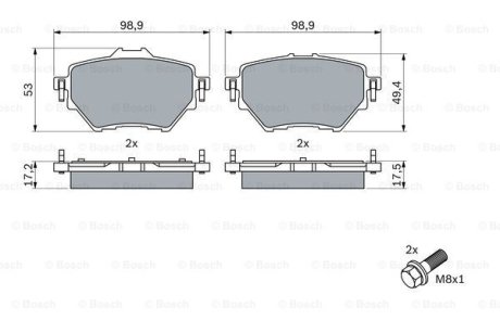 KLOCKI HAM./TYЈ/ OPEL COMBO E 1.2 19- BOSCH 0986424878 (фото 1)