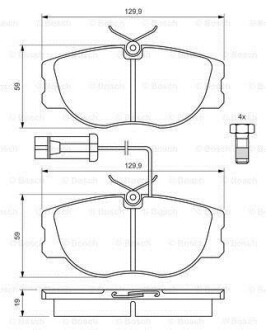 Комплект тормозных колодок, дисковый механизм BOSCH 0986460942