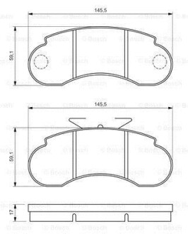 Гальмівні колодки, дискове гальмо (набір) BOSCH 0986460947