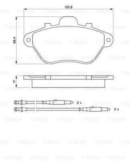 Гальмівні колодки, дискове гальмо (набір) BOSCH 0986460950