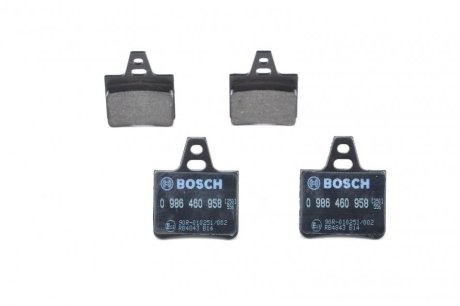 Комплект тормозных колодок, дисковый механизм BOSCH 0986460958