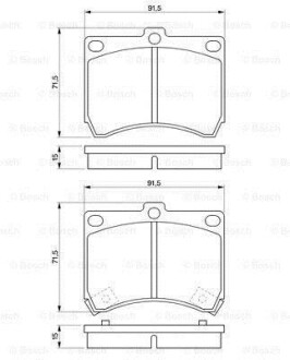 Комплект тормозных колодок, дисковый механизм BOSCH 0986460974