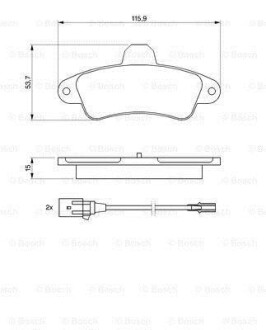 Комплект тормозных колодок, дисковый механизм BOSCH 0986460991