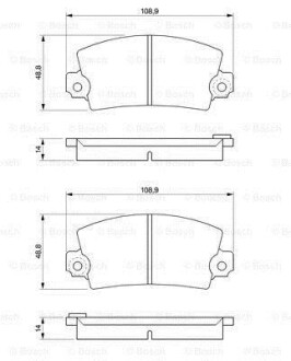 Гальмівні колодки, дискове гальмо (набір) BOSCH 0986461396