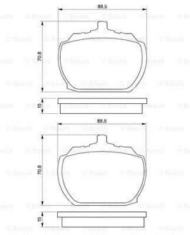 Комплект тормозных колодок, дисковый механизм BOSCH 0986463641 (фото 1)