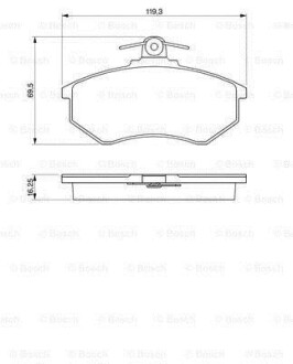 Комплект тормозных колодок, дисковый механизм BOSCH 0986466698