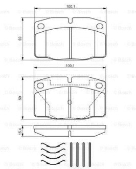 Комплект тормозных колодок, дисковый механизм BOSCH 0986469390