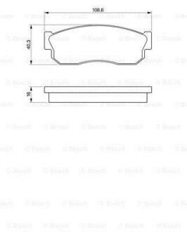 Комплект тормозных колодок, дисковый механизм BOSCH 0986469580 (фото 1)