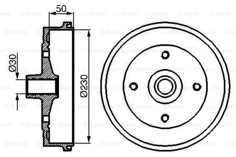 Гальмівний барабан BOSCH 0986477030