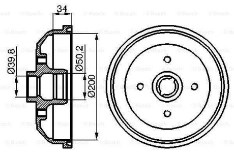 Тормозной барабан BOSCH 0986477040