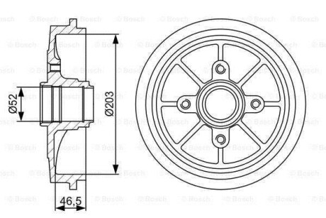 Тормозной барабан BOSCH 0 986 477 126