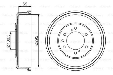 Тормозной барабан BOSCH 0986477165