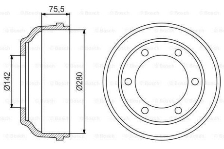 Тормозной барабан BOSCH 0 986 477 195