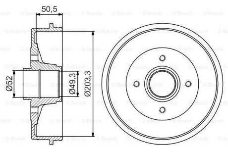 Тормозной барабан BOSCH 0 986 477 197