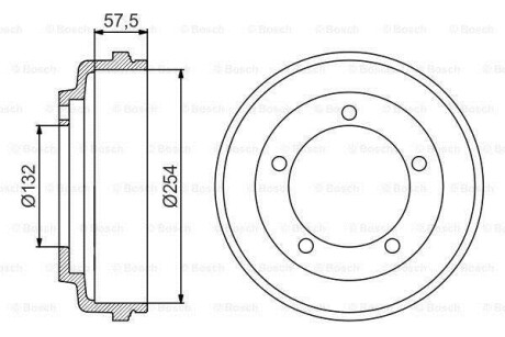 Тормозной барабан BOSCH 0986477204