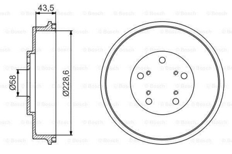 Гальмівний барабан задн BOSCH 0986477231