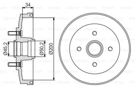 Тормозной барабан BOSCH 0986477250