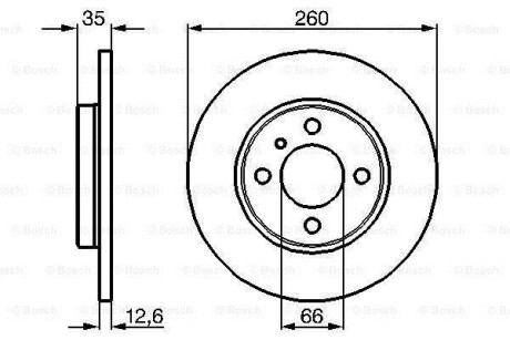 ДИСК ГАЛЬМIВНИЙ ПЕРЕДНIЙ BOSCH 0986478029