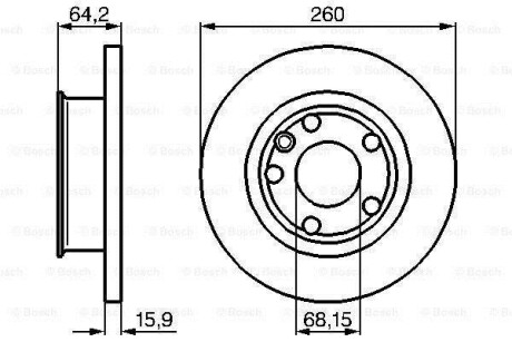 A_Диск гальмівний VW California, Caravelle, Multivan, Transporter T4 F BOSCH 0986478547