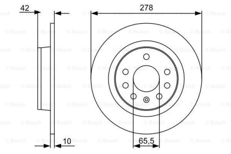 Диск гальмівний CHEVROLET/OPEL Astra/Zafira/ \'\'R \'\'1.6-2.2 \'\'04-15 BOSCH 0986479515