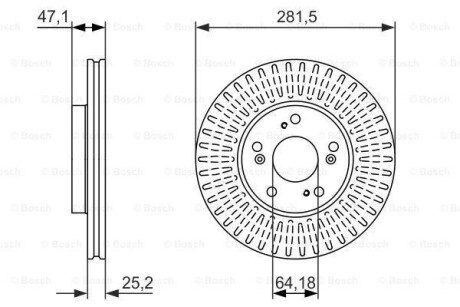 Тормозной диск BOSCH 0986479781