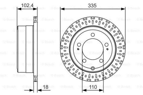 Диск гальмівний TOYOTA Land Cruiser J6/J7/J10 \'\'R \'\'98-07 BOSCH 0986479A61