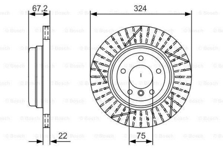 Диск гальмівний BMW 1 E81/3 E90 \'\'R "05-13 BOSCH 0986479A78 (фото 1)