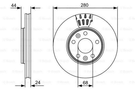 ДИСК тормозной передний BOSCH 0986479C62