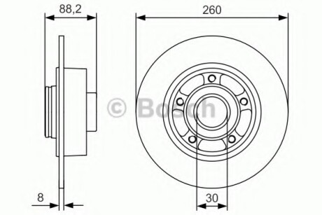 ДИСК ГАЛЬМIВНИЙ ЗАДНIЙ COATED BOSCH 0986479C88