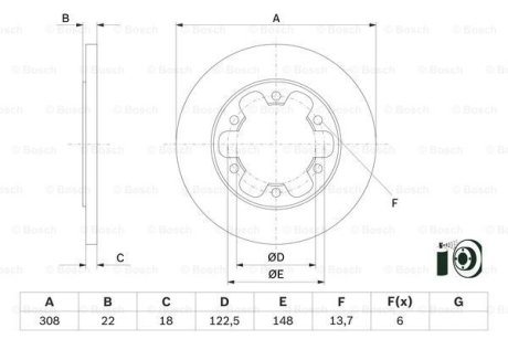 Тормозной диск BOSCH 0986479D43