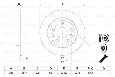 Диск гальмівний BOSCH 0986479E55