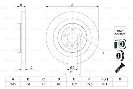 Тормозной диск BOSCH 0986479F69 (фото 1)