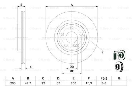 Тормозной диск BOSCH 0986479F75