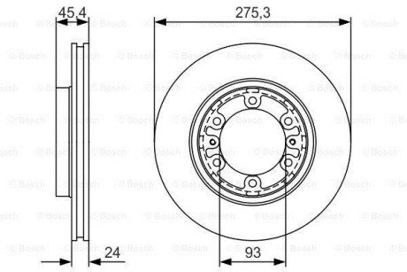 HYUNDAI Гальмівний диск передній H-1 97- BOSCH 0986479R40