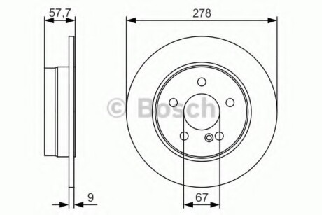 Диск гальмівний MB С (S204/W204) \'\'R PR2 BOSCH 0986479S96 (фото 1)