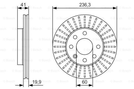 ДИСК ГАЛЬМIВНИЙ ПЕРЕДНIЙ PREMIUM2 BOSCH 0986479S98