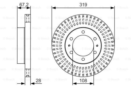 ДИСК тормозной передний BOSCH 0986479T36