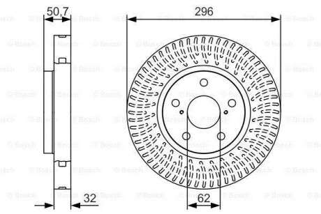 Диск гальмівний LEXUS/TOYOTA GS/IS/Mark X \'\'FR BOSCH 0986479T37