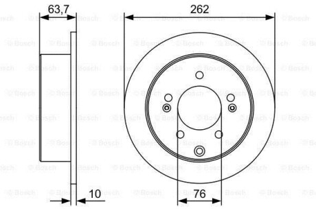 Диск гальмівний HYUNDAI/KIA K3/Soul/Yue Dong/i30/Elantra R 1,6-2,0 08>> BOSCH 0986479W12 (фото 1)