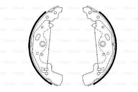 Комплект тормозных колодок из 4 шт. барабанов BOSCH 0986487643