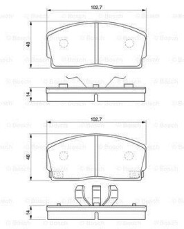 Гальмівні колодки, дискове гальмо (набір) BOSCH 0986493390