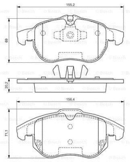 Гальмівні колодки, дискові BOSCH 0986494073