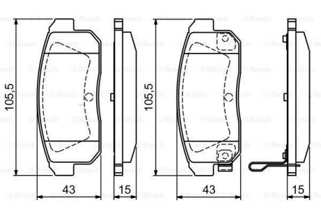 Гальмівні колодки, дискове гальмо (набір) BOSCH 0986494223