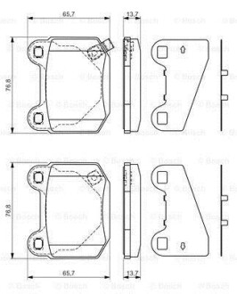 Комплект тормозных колодок, дисковый механизм BOSCH 0986494229